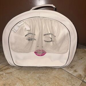 Betsey Johnson White Women's Bridal Carry-on with Face Design